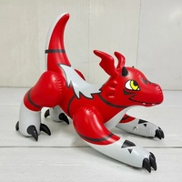 Dragon gonflable géant en PVC personnalisé de 4 pieds de long, jouet gonflable géant en forme de dragon rouge Aaron, personnage de dessin animé