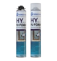 Mousse de pulvérisation en polyuréthane auto-expansive isolante thermique SONGCHEN, mousse PU multi-usages pour la construction, installation facile