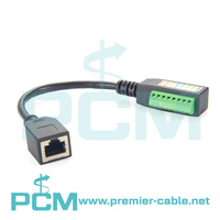 CAT5 CAT6 RJ45 soket wanita ke 8 posisi Terminal sekrup blok kabel Pigtail untuk PoE Data RS232 RS422 sinyal kontrol, colokan RJ45