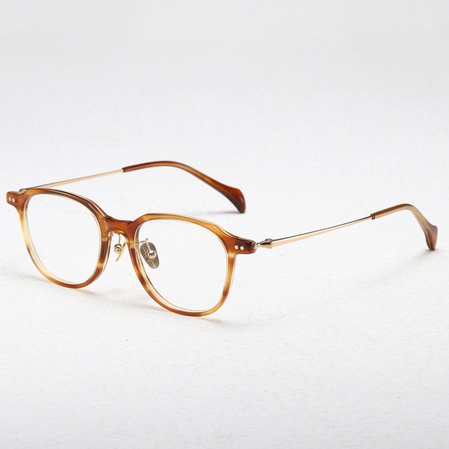 Benyi New Retro Optical Eyewear Titanium Brand Design Eyeglasses Round OEM Glasses for Men and Women