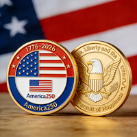 Pièces de monnaie commémoratives personnalisées en or, collection patriotisme, marchandises américaines, 250e anniversaire des États-Unis, pièces de monnaie souvenir en métal