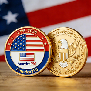 Monedas Conmemorativas de Colección Patriótica Personalizadas, Artículos de Oro conmemorativos del 250 Aniversario de Estados Unidos, Monedas de Recuerdo Metálicas - Product Image 1