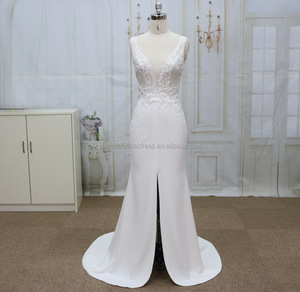 Thanh lịch 2-Piece hiện đại sang trọng ren appliques Bridal Gown nhập khẩu chất liệu A-line Silhouette Chiều dài sàn bất Mẫu Trung Quốc - Product Image 3