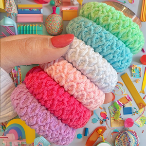 Élastiques à cheveux unisexes pour enfants et femmes, en tissu éponge, 6 cm, tendance et durables - Product Image 2
