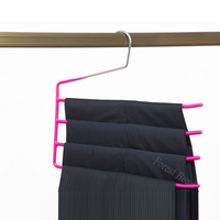 Cintres en métal à 4 niveaux avec revêtement en PVC Organisateur de placard solide et durable pour pantalons Jeans Écharpe Pantalon mou