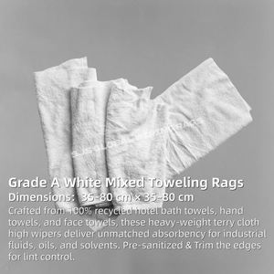 Trapos de Limpieza Blancos 100% Algodón, Trapos de Toalla Blancos Resistentes para Limpieza Industrial y Control de Derrames Químicos - Product Image 2