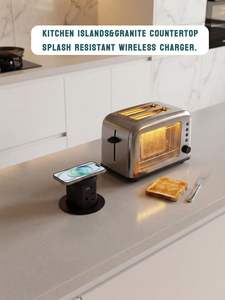 Nuova Presa da Scrivania a Scomparsa con Sollevamento Pneumatico, 30W USB-C, Quattro Prese Americane, Ricarica Wireless 15W Integrata - Product Image 4