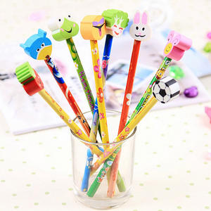 <span class=keywords><strong>2023</strong></span> gran oferta festivales regalos dibujos animados lápiz de madera dibujos animados borrador Topper lápices niños lápices personalizados - Product Image 3