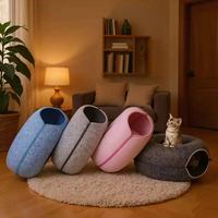 Lit beignet pour chat toutes saisons avec pneu de couchage Tunnel pour chat Meubles de maison pour animaux de compagnie pour les soins des chats