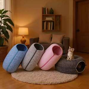 Tutte le stagioni Donut letto per gatti con pneumatici per dormire in feltro Tunnel per gatti mobili per animali domestici per la cura del gatto - Product Image 2