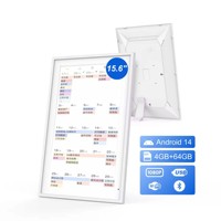 Tablette Calendrier Intelligente Android 14 de 15,6 Pouces, 4 Go RAM, 64 Go Stockage, Écran Tactile Capacitif 1920x1080, Wi-Fi, Horloge et Calendrier Familial