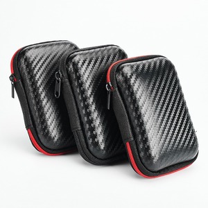 Sac à fermeture éclair EVA pour étui d'écouteurs, câble de données, chargeur et porte-monnaie - Emballage de voyage portable, motif en fibre de carbone, surface gravée - Product Image 5
