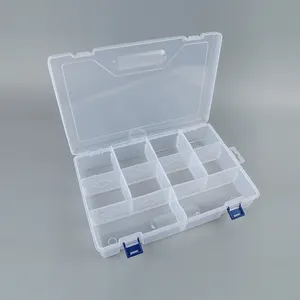 大型双扣10槽零件盒多功能可拆卸杂物储物透明塑料盒