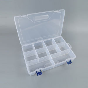 Grote Dubbele-Knop 10 Slots Onderdelen Doos Multi-Functionele Verwijderbare Puin Opslag Transparante Plastic Doos - Product Image 3