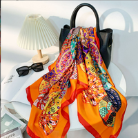 Écharpe longue en soie de mûrier pour femme, imprimée, de luxe, pour le cou ou comme foulard, accessoire de mode élégant, doux et léger