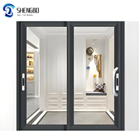 Shengbo Portes coulissantes modernes à double rail en aluminium Verre résistant aux chocs pour balcons extérieurs, garages et intérieurs