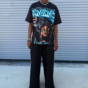 T-shirt surdimensionné personnalisé, style streetwear, vintage, impression DTG, coton lourd, impression graphique pour homme - Product Image 4