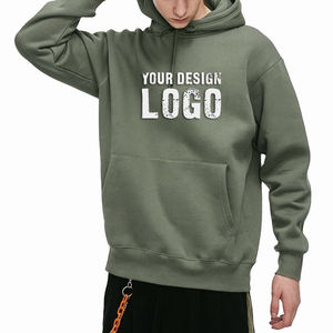 Low MOQ Custom Cotton Drawstring Oversized Men's Hoodie Outdoor Casual Heavyweight Drop Shoulder Loose Mens Hoodies - Product Image 5