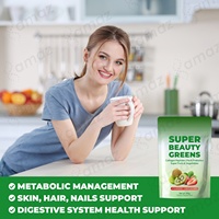 Poudre verte biologique super-alimentaire Super Beauty à marque privée Amaz OEM/ODM/OBM, enrichie en vitamine C pour stimuler le système immunitaire