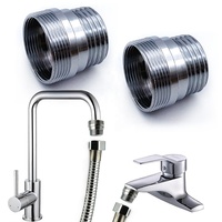 Adaptateur de Robinet en Laiton Chromé Facile à Connecter pour Tuyau d'Arrosage, Filetage M24 F22 Femelle vers G1/2 Mâle, Connecteur pour Tuyau de Douche et Filtre à Eau