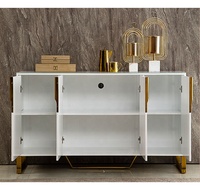 Buffet de salon moderne de luxe en bois blanc avec construction en bois massif