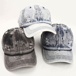Casquette de baseball vintage en gros, casquette en jean style « Dad Hat » personnalisée, casquette et chapeau délavés et usés, casquette de baseball pour homme - Product Image 1