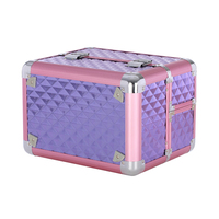 Boîte professionnelle de voyage pour les professionnels, diamant violet, tendance, cadeau de noël idéal pour les artistes et les cosmétiques, étui de maquillage rigide, livraison gratuite