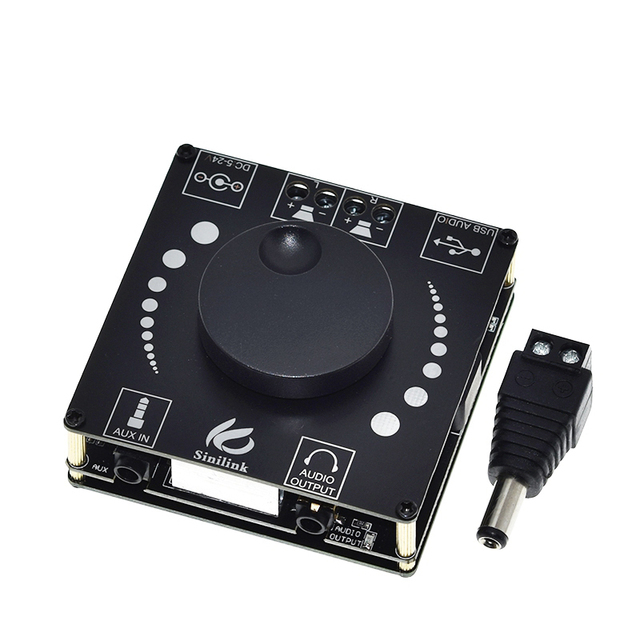 Sinilink AP50H HIFI Bluetooth 5.0 Wireless Audio TPA3116D2 Digital Power amplifier board 50Wx2 Amp Amplificador USB 3.5MM AUX