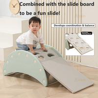 Muebles Montessori, Tabla de Equilibrio de Plástico, Estructura de Escalada Arqueada, Balancín para Niños, Juguete de Interior para Niños Pequeños