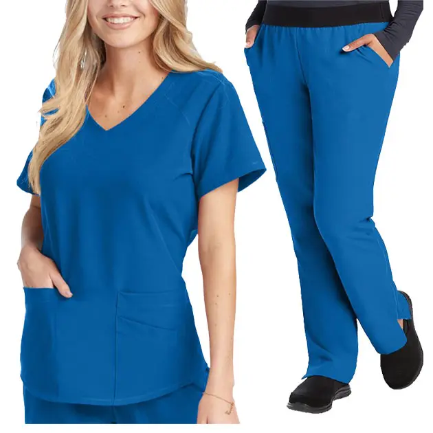 Yüksek kaliteli Spa üniforma tıbbi hemşirelik fırçalayın scwomen üniforma setleri kadınlar için Grays anatomi üniformaları dokuma hastane hemşire