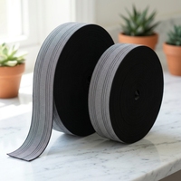 Bande élastique personnalisée de 4,5 cm en polyester/nylon tissé noir et blanc imprimé pour ceinture, légère et douce pour la peau, pour vêtements de sport