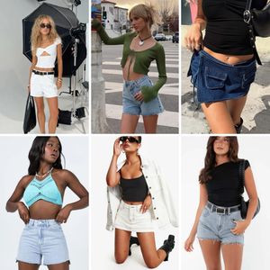 Gran oferta, pantalones cortos <span class=keywords><strong>de</strong></span> mezclilla <span class=keywords><strong>de</strong></span> verano <span class=keywords><strong>de</strong></span> moda <span class=keywords><strong>de</strong></span> cintura alta para <span class=keywords><strong>mujer</strong></span>, pantalones cortos <span class=keywords><strong>de</strong></span> mezclilla sexis informales ajustados, enviados al azar - Product Image 6