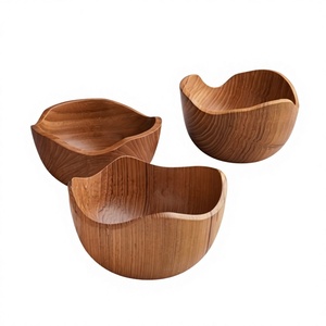 Ensemble de bols de service carrés en bois d'acacia poli, style vintage, écologiques, pour la maison, les fêtes, les fruits, les biscuits, les collations, réutilisables, personnalisables BS - Product Image 5