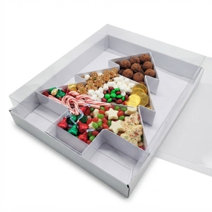 Boîte individuelle en carton en forme de sapin de Noël de 12 pouces pour chocolats et fraises, idéale pour la restauration, boîte cadeau robuste pour friandises - Product Image 2