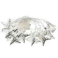 20Leds Lichterketten LED Weihnachts licht Metall Sterne Lampe Batterie betrieben für Kinderzimmer Home Hotel Store Dekor Silber Golden