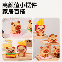 En gros, Micro-blocs de construction en plastique Capybara, figurine de jeu de bureau, anti-stress, écologique, puzzle éducatif, cadeau