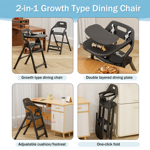 <strong>Newborn</strong> Growth Foldable Portable High Dining Baby Kids Feeding Chair Dining Adjustable Baby <strong>Highchair</strong> - Product Image 3