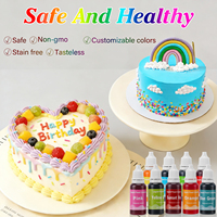 Colorant alimentaire liquide concentré, colorant alimentaire sûr pour la décoration de gâteaux, glaçage, fondant, pâtisserie, biscuits, boissons, macarons, pigments