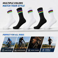 Chaussettes de cyclisme Aero avec rayures arc-en-ciel Tour de France, chaussettes de vélo