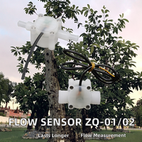 Sensor Aliran Cairan Turbin Efek Hall PVDF ZHONGQIN ZQ-01/ZQ-02 3.5-24VDC Output Pulsa/4-20mA/RS485 untuk Asam Kimia/Cuka
