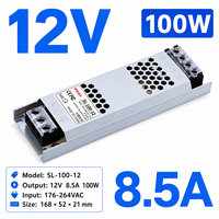 Alimentation LED ultra-mince 12V 24V à découpage 60W-400W, driver à tension constante pour bande LED, signalétique et caisson lumineux