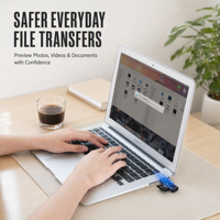 Lecteur de carte SD USB 2.0 avec fente MicroSD et prise USB-A intégrée, adaptateur de mémoire compact pour l'importation de fichiers d'appareil photo, vente en gros