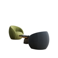 Keno Design Canapé de bureau italien Tissu coloré Loisirs sans jambes Fauteuil de coin pour une place