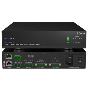 <span class=keywords><strong>Convertisseur</strong></span> audio OEM 150W classe D avec DSP et prise en charge Dante, construction métallique pour la connexion - Product Image 4