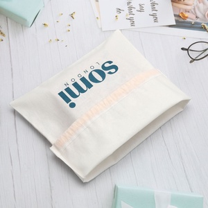 Biểu Tượng Tùy Chỉnh Đôi Chuỗi Giày Bụi Mua Sắm Túi Bông Vải Lanh Túi Bụi Tái Chế Mềm Cotton Muslin Dây Kéo Pouch - Product Image 5