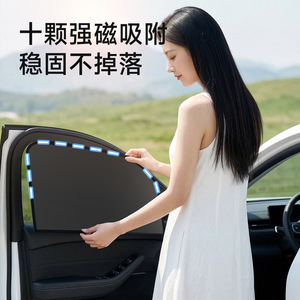 Car Side Window Sunshade Magnetic <b>Vinyl</b> Black Opaque Heat Insulation Privacy Shade For Car Interior Protection - Product Image 2