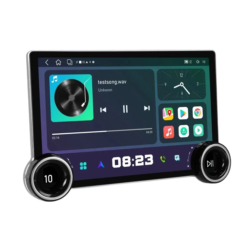 Rádio estéreo para carro Android 11.8 polegadas com botões duplos 2K Qled Carplay Android 4G WiFi DSP GPS DVD player estéreo para carro