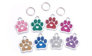 Animal Cat Dog Paw Chunk <b>Charms</b> Pendants Glitter Footprint DIY Jewelry Making Necklace Bracelet - Product Image 5