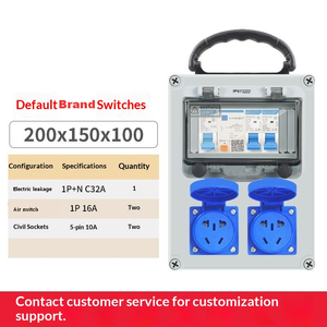 200x150x100mm IP65 Electrical Enclosure – Built-in 1P+N 32A RCD and Dual 5-pin 10A Industrial Sockets for Outdoor Use - Product Image 2