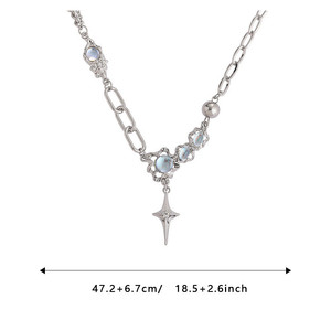 Collar <span class=keywords><strong>de</strong></span> Clavícula con <span class=keywords><strong>Piedra</strong></span> Lunar <span class=keywords><strong>de</strong></span> Diseño Moderno <span class=keywords><strong>para</strong></span> Mujer, Accesorios <span class=keywords><strong>de</strong></span> Moda con Colgante <span class=keywords><strong>de</strong></span> Luz Estelar - Product Image 5